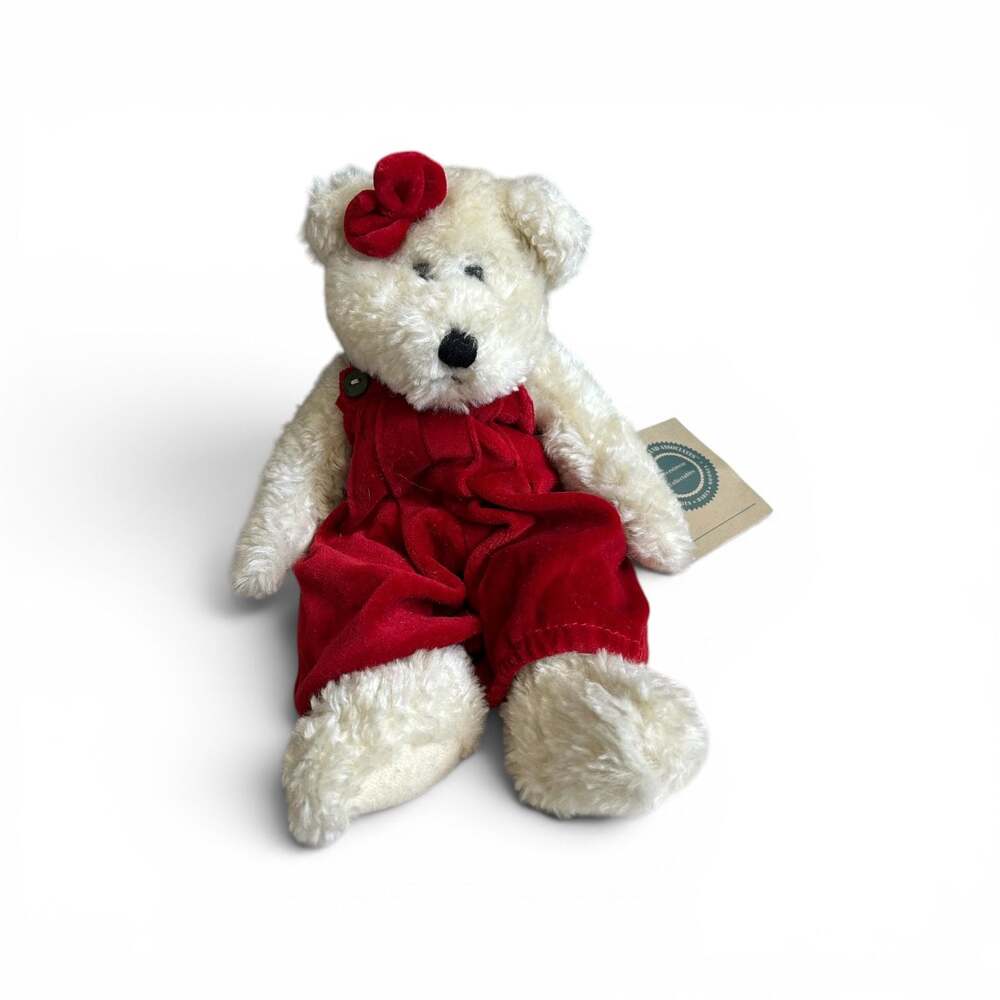 Boyds Bears J.B. Bean and Associates Plush Bear with Red Velvet Overalls
